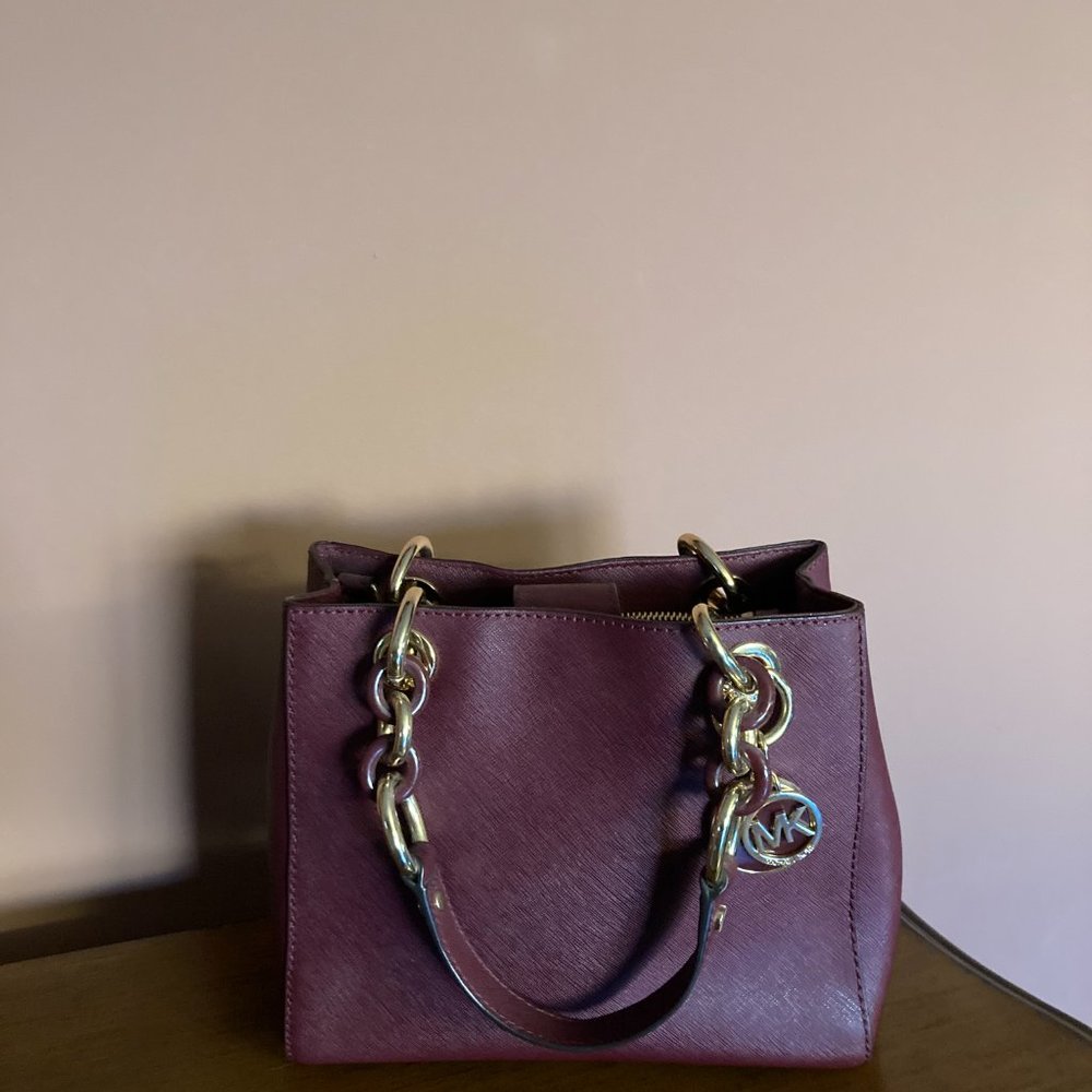 Michael Kors Small Cynthia Satchel in Merlot